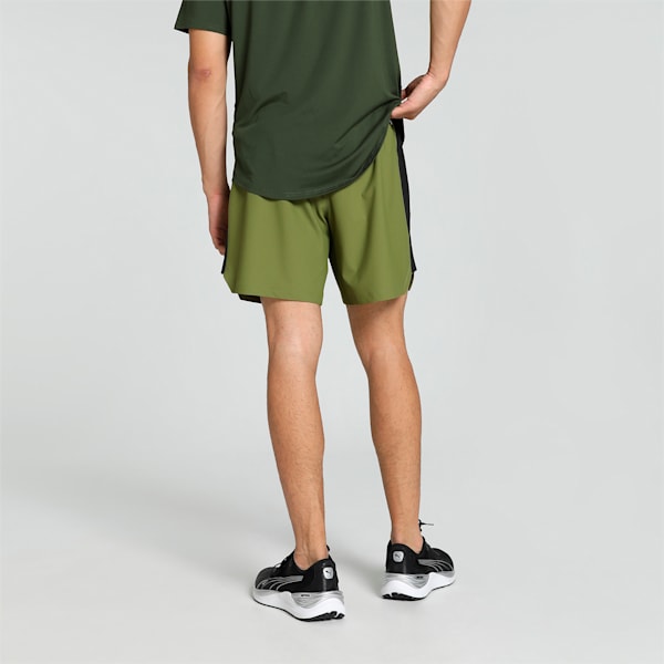 FUSE 7" 4-way Men's Training Stretch Shorts, Olive Green, extralarge-IND